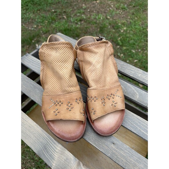 Miz Mooz Women's Fifi Brown Leather Sandals Boho Western Neutral Size 38 US 7.5 - Picture 2 of 14